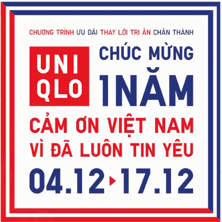 Uniqlo_Chúc mừng 1 năm Uniqlo Vietnam